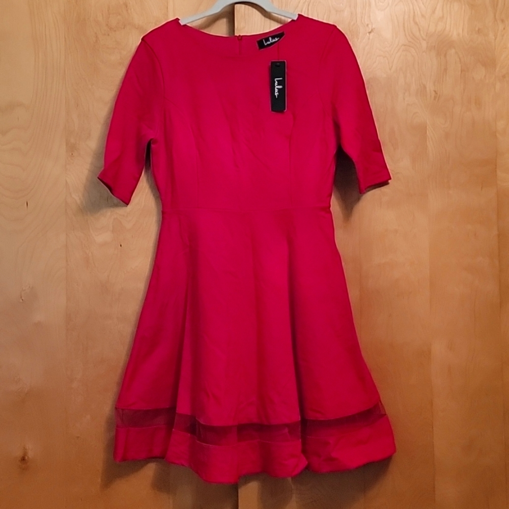 Lulus Red Short Sleeve Dress